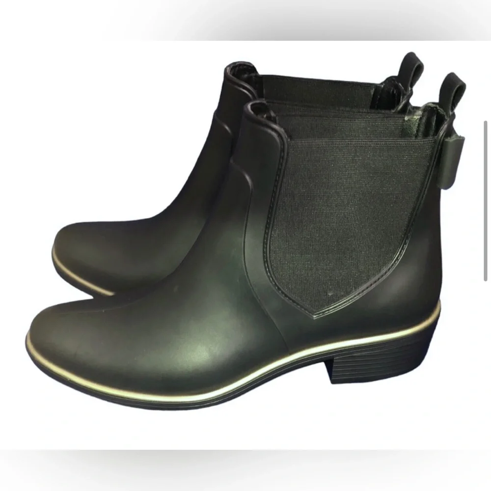 Kate Spade Solstice edimburg black back bow Chelsea Rain Boots size 11 brand new